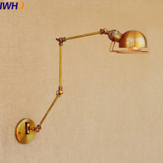 DecorBites™ Gold Swing Arm LED Wall Lamp Retro Loft Industrial Sconce