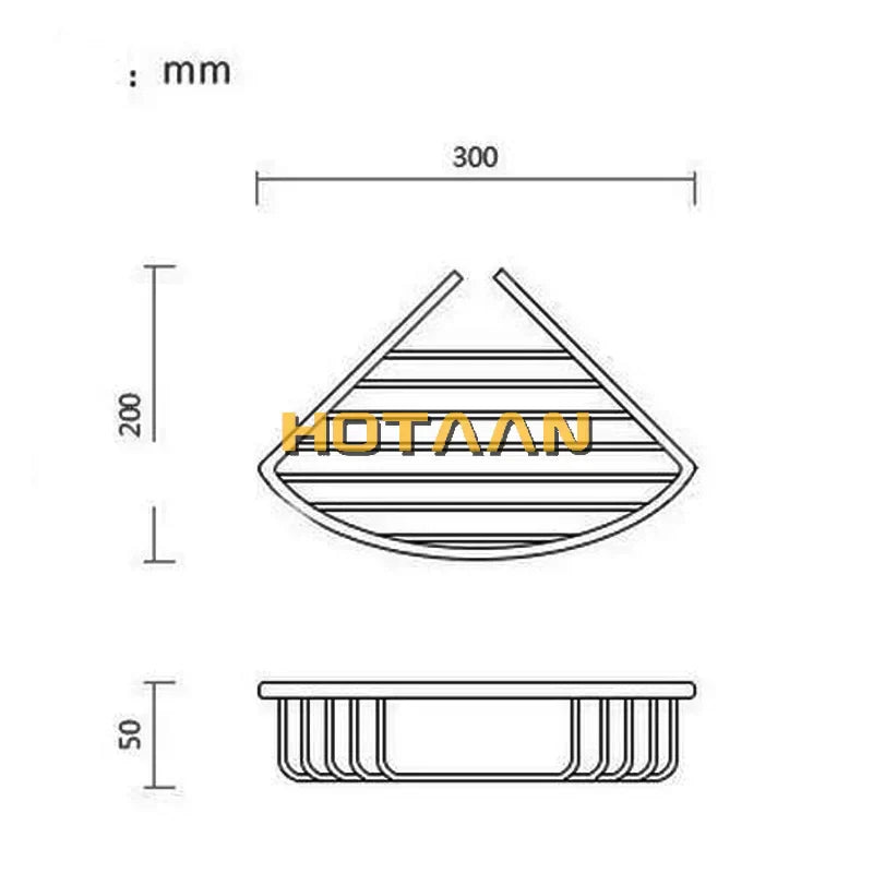 DecorBites™ Aluminum Antique Finish Shower Basket Holder Shelf, Single Layer
