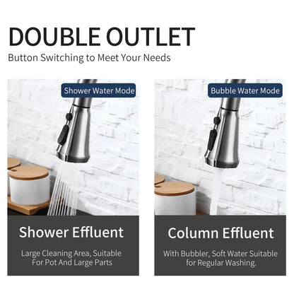 DecorBites™ Black Stream Handle Kitchen Faucet Tap Rotation Mixer Swivel Pull Out