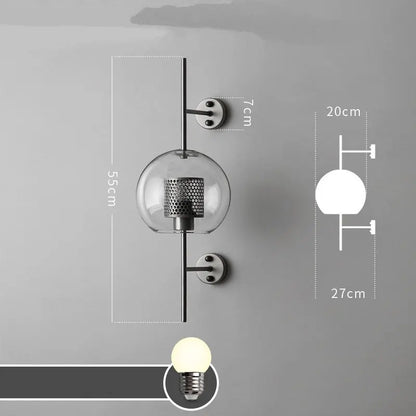 Apliques de pared industriales de cristal DecorBites™ para salón, dormitorio y comedor