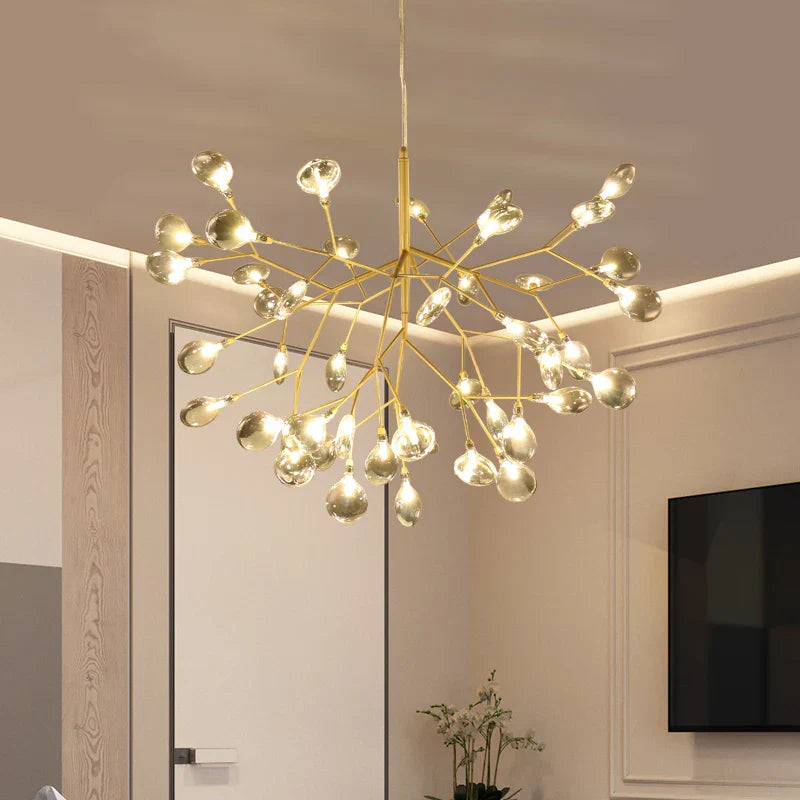 DecorBites™ LED Branch Chandelier: Heracleum Lustre Salon Lighting for Kitchen, Bar, and Restaurant