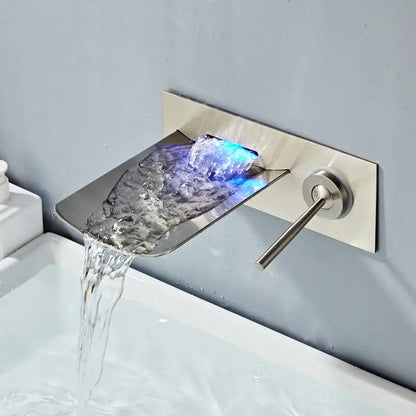 DecorBites™ LED Waterfall Wall Mount Bath Faucet with Temperature Control