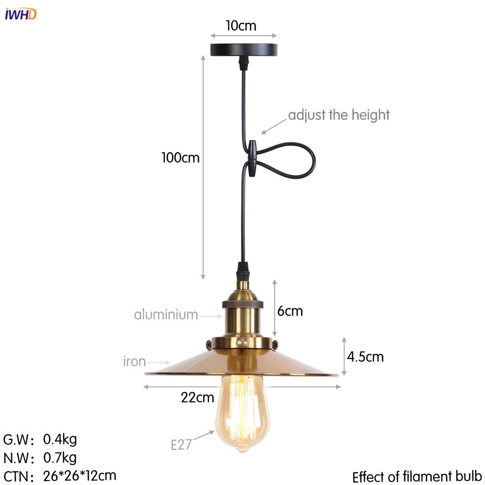 Lámparas colgantes LED Edison retro doradas DecorBites™ para comedor, sala de estar y decoración industrial