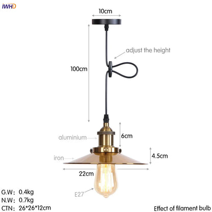 Lámparas colgantes LED Edison retro doradas DecorBites™ para comedor, sala de estar y decoración industrial