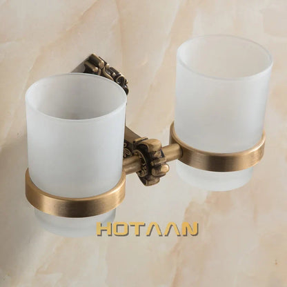 حامل أكواب مزدوج من الألومنيوم للحمام من DecorBites™ - YT-11208