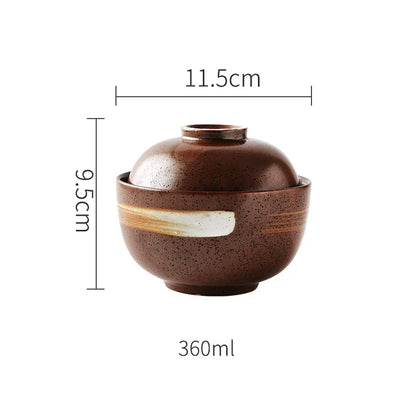 DecorBites™ Japanese Style Ceramic Soup Bowl - Eco-Friendly Under Glazed Tureen