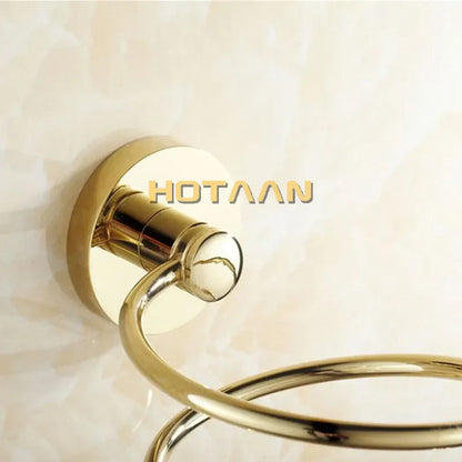 DecorBites™ Brass Hair Dryer Holder Stand Shelf Rack in Gold Color Solid & Anti-rust (YT-8204)