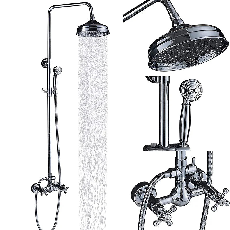 DecorBites™ Black Bronze Bathroom Shower Mixer Tap with Long Spout and 8" Rainfall Head