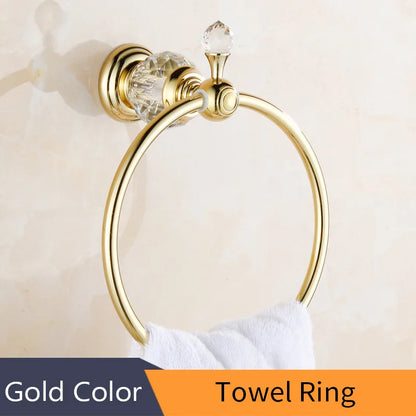 Juego de accesorios de baño DecorBites™ Crystal Brass Gold