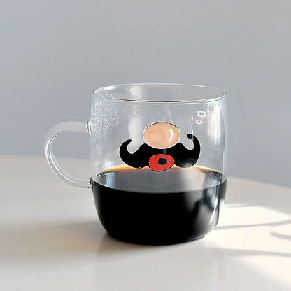 DecorBites™ Killer Whale Glass Coffee Mug 350ml: Cute Polar Bear Tea Cup Heat Resistant Glass Beer Mug