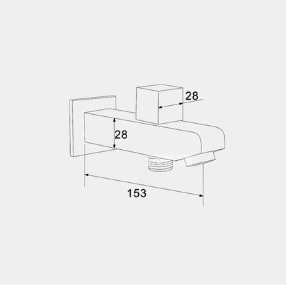DecorBites™ Brass Wall Mount Tub Spout Filler with Diverter - 2-Way Bathroom Accessory