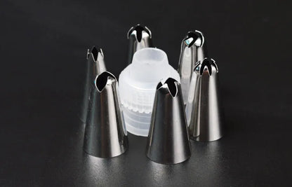 DecorBites™ 8pc Silicone Piping Bag & 6pc Nozzle Set for Cake Decorating