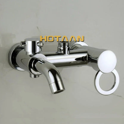 DecorBites™ Bathroom Rainfall Shower Faucet Set with Hand Sprayer - Wall Mounted Chrome Copper