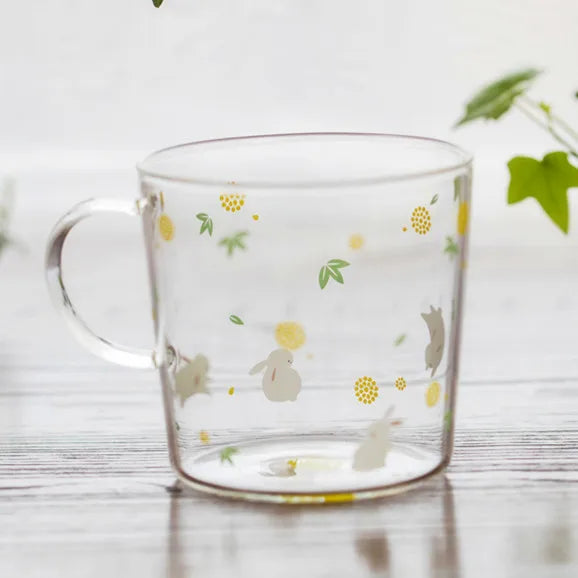 DecorBites™ Glass Coffee Mug 320ml Cute Squirrel Tea Cup Heat Resistant Beer Mug