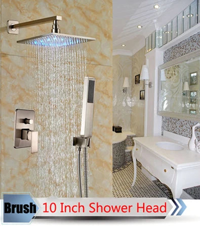 DecorBites™ LED Rainfall Shower Set with Handheld Spray and Tub Spout