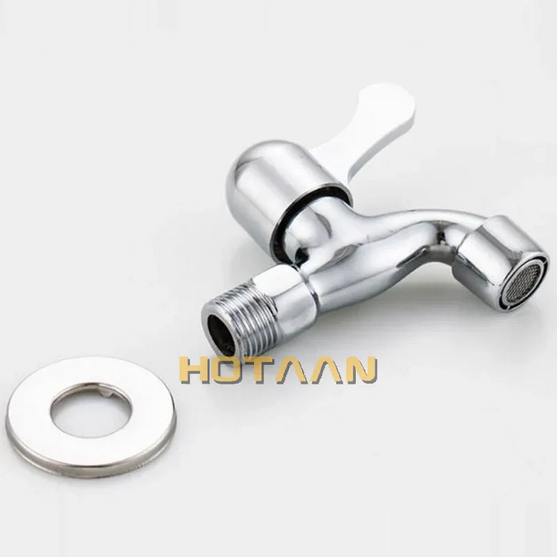 DecorBites™ Brass Washer Tap Bibcock Faucet - Single Handle Cold Water Washing Machine Bibcock