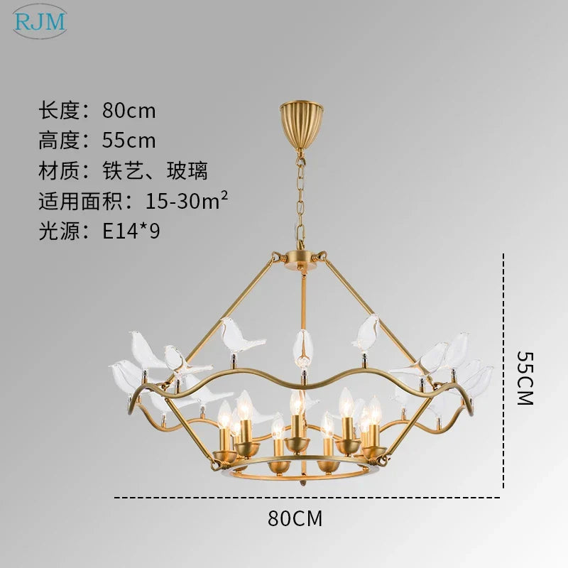 ثريا نحاسية على شكل طائر من DecorBites™ لإضاءة المنازل والمطاعم والحانات