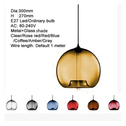 Decorbites™ Glas-Schalen-Pendant-Lampen: Moderne bunte E27 Hänge-Lampen für Küche, Wohnzimmer, Schlafzimmer.