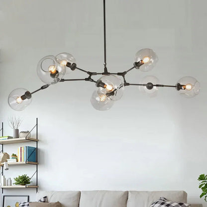 DecorBites™ Industrial Globe Glass Chandelier, Modern Minimalist Design, E27 Lamps