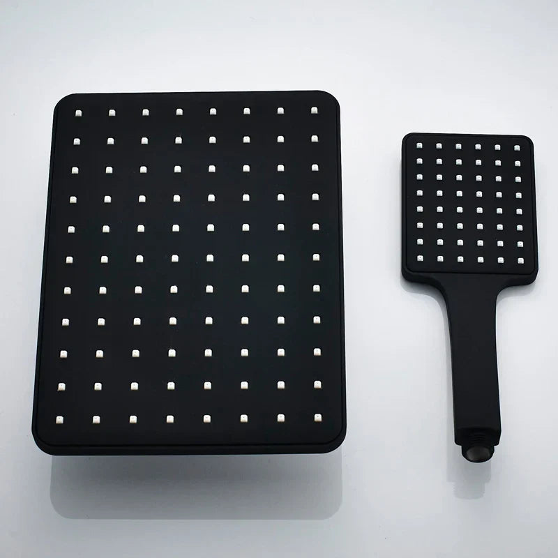 DecorBites™ Black Rainfall Shower Head with Handshower - Over-head Shower Sprayer