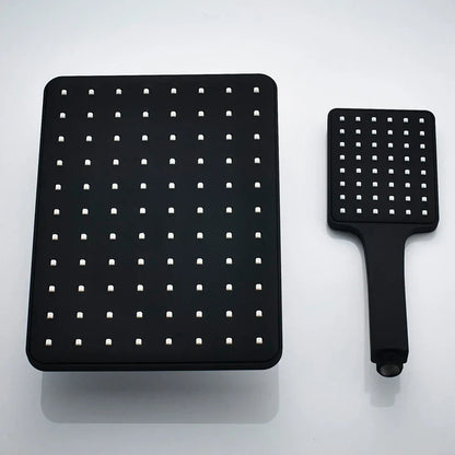 DecorBites™ Black Rainfall Shower Head with Handshower - Over-head Shower Sprayer