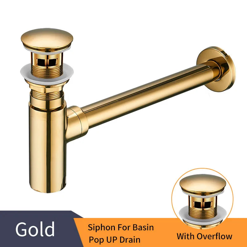 DecorBites™ Brass Round Bottle Trap Oil Rubbed Bronze WF-6920