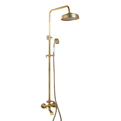 مجموعة صنبور دش مطري من DecorBites™ من النحاس العتيق مع دش يدوي ورف