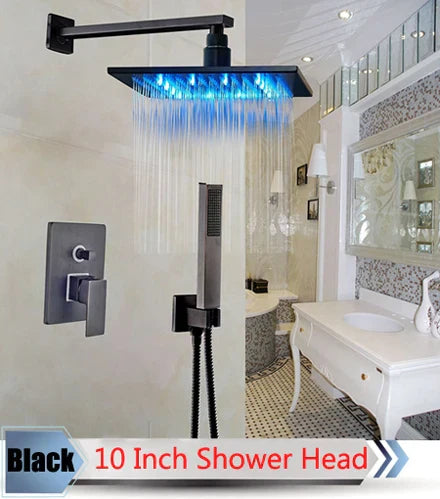 DecorBites™ LED Rainfall Shower Set with Handheld Spray and Tub Spout