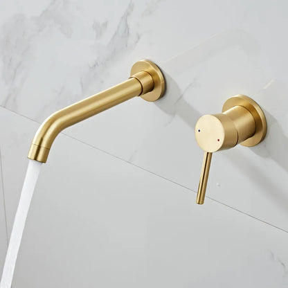 DecorBites™ Gold Brass In-Wall Basin Faucet Mixer Tap for Hot Cold Bathroom Sink