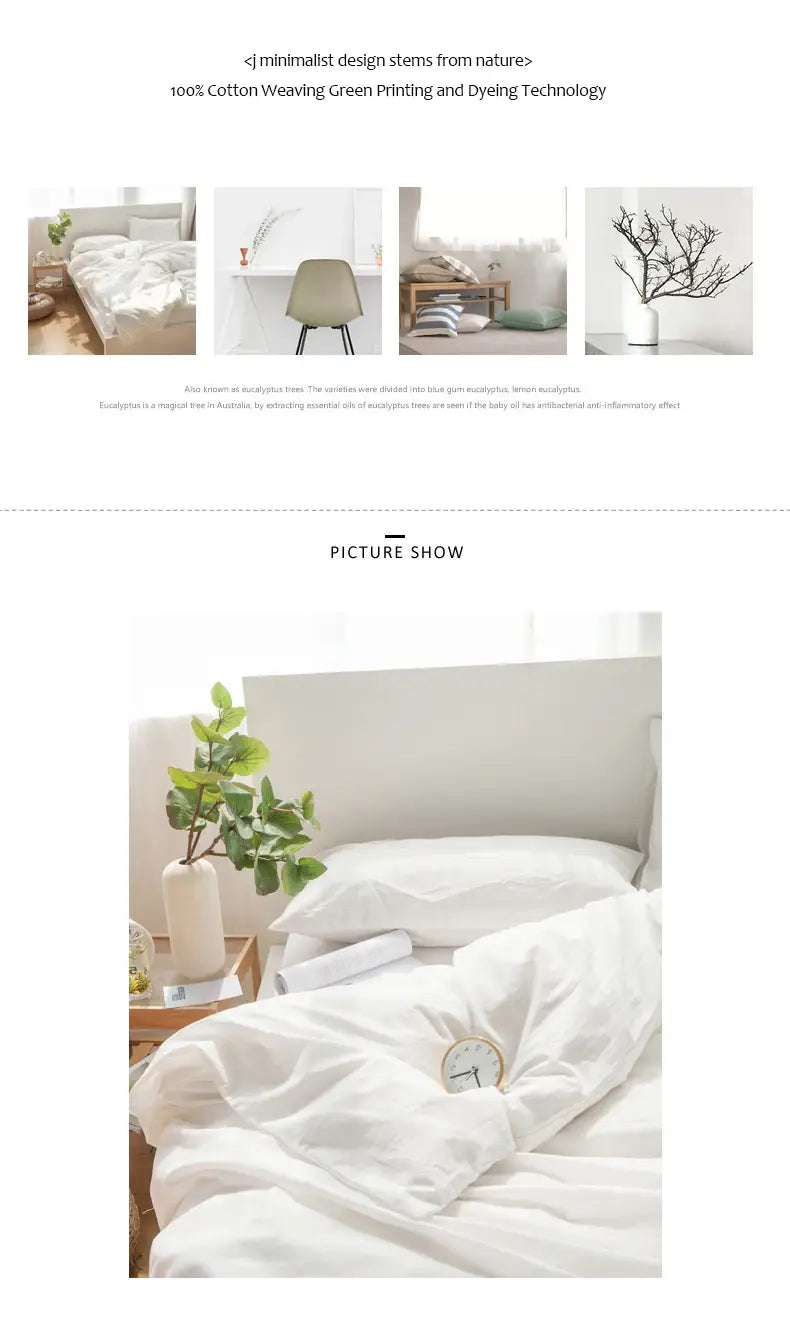 Decorbites™ 100% Baumwoll-Weiße Bettbezug-Set