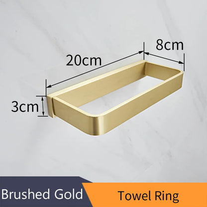 DecorBites™ Gold Bath Hardware Set: Towel Ring, Toilet Brush Holder - WF-552200