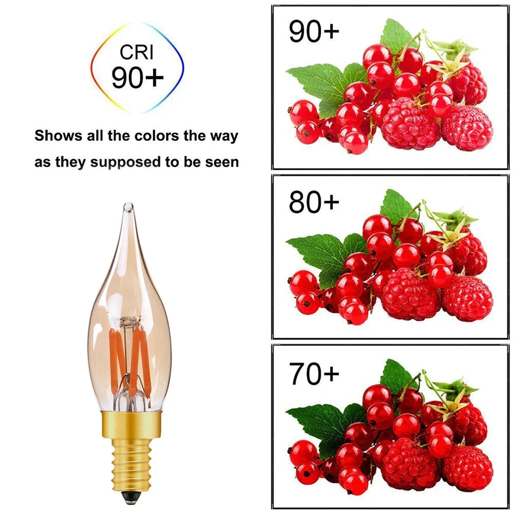 Bombilla de Filamento LED Decorbites™ C22T Tinte Dorado Lámpara de Vela E12 2W 2200K Decoración de Araña