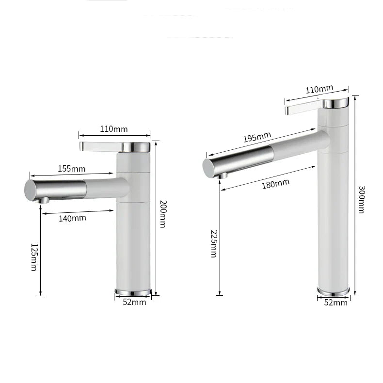 DecorBites™ Brass Bathroom Faucet Vessel Sinks Mixer - Swivel Spout Vanity Tap, Chrome Deck Mounted