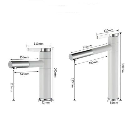 DecorBites™ Brass Bathroom Faucet Vessel Sinks Mixer - Swivel Spout Vanity Tap, Chrome Deck Mounted