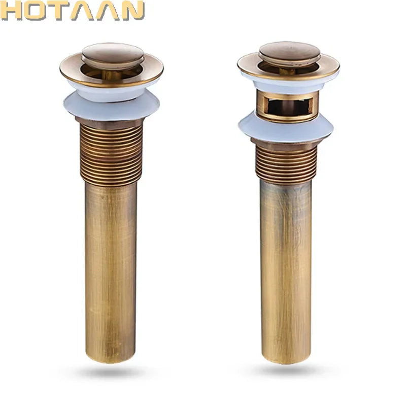 DecorBites™ Brass Pop Up Sink Drain - Antique Bathroom Brass Pop-up Drain