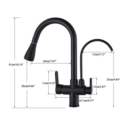 DecorBites™ Dual Handle Kitchen Faucet with Black Touch Sensor and Three Modes