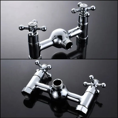 DecorBites™ Dual Handle Chrome Brass Shower Mixer System with 8" Rainfall Shower Head