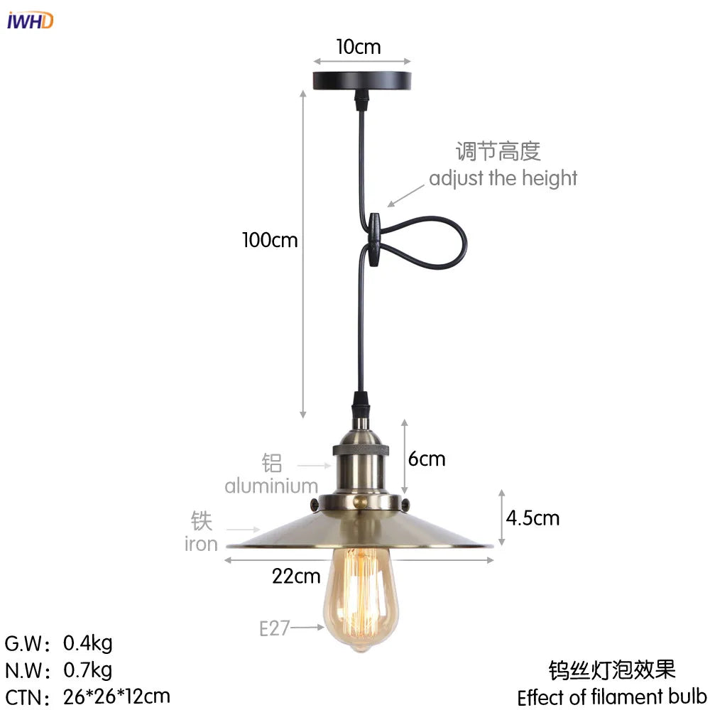 Lámparas colgantes LED Edison retro doradas DecorBites™ para comedor, sala de estar y decoración industrial