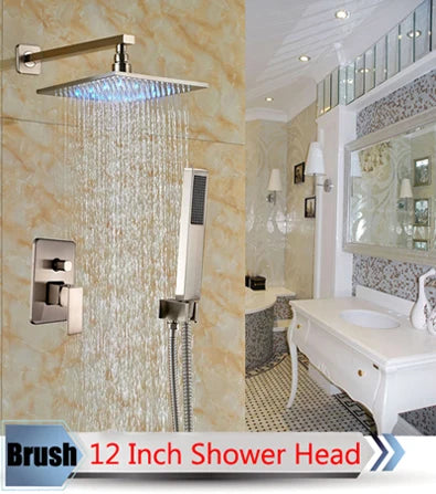 DecorBites™ LED Rainfall Shower Set with Handheld Spray and Tub Spout