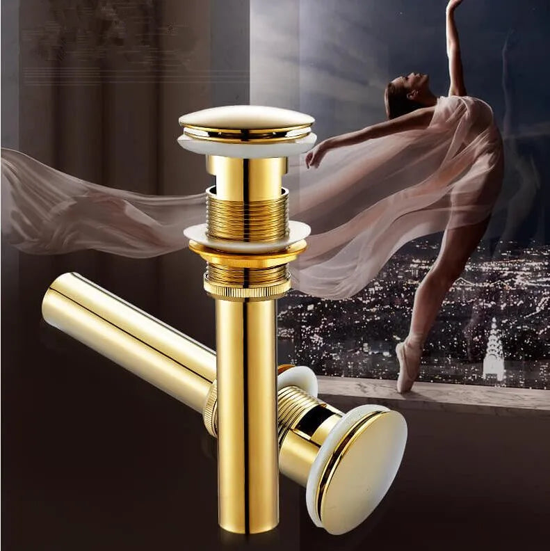 DecorBites™ Brass Pop Up Bathroom Basin Waste Drain With Overflow/Without Overflow