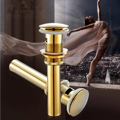 DecorBites™ Brass Pop Up Bathroom Basin Waste Drain With Overflow/Without Overflow