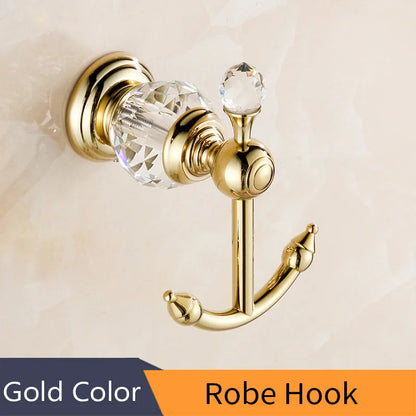 Juego de accesorios de baño DecorBites™ Crystal Brass Gold