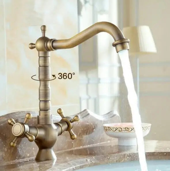 خلاط حوض من البورسلين من ديكوربايتس™، صنبور ساخن وبارد، دوار 360 درجة