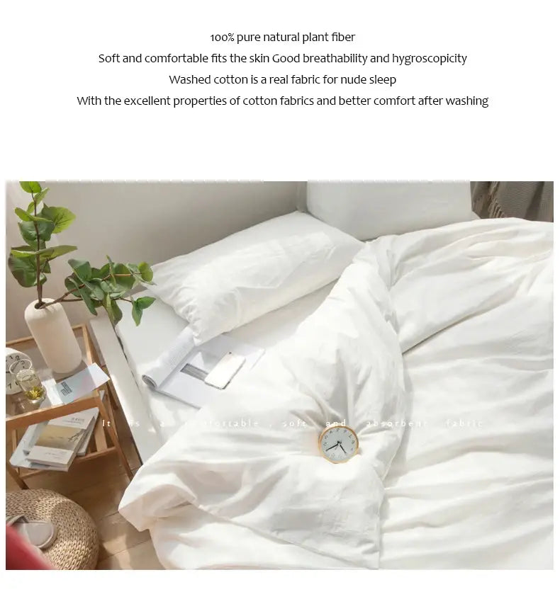 Decorbites™ 100% Baumwoll-Weiße Bettbezug-Set