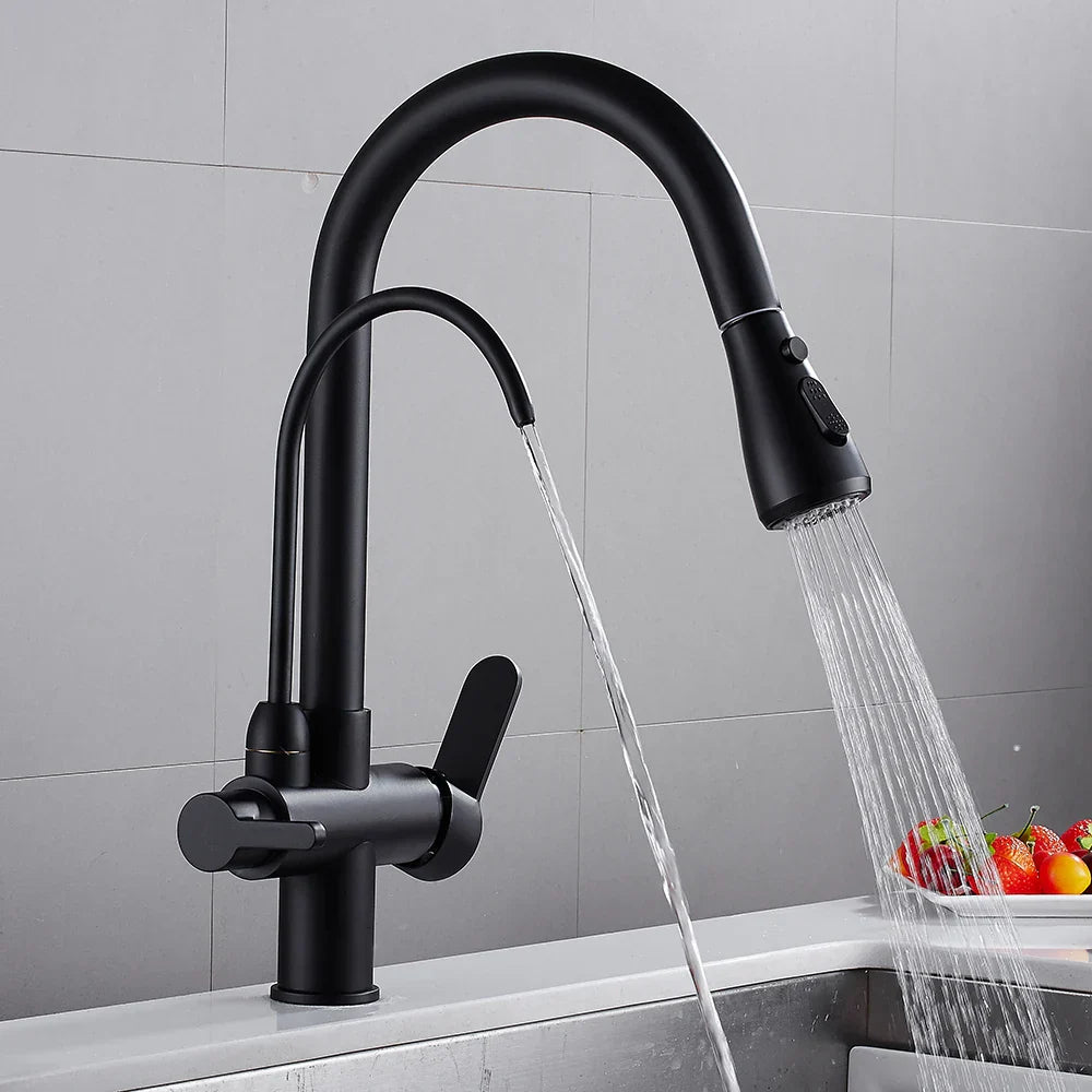 Grifo de cocina Decorbites™: Mezclador de fregadero de tres vías para grifo de filtro de agua
