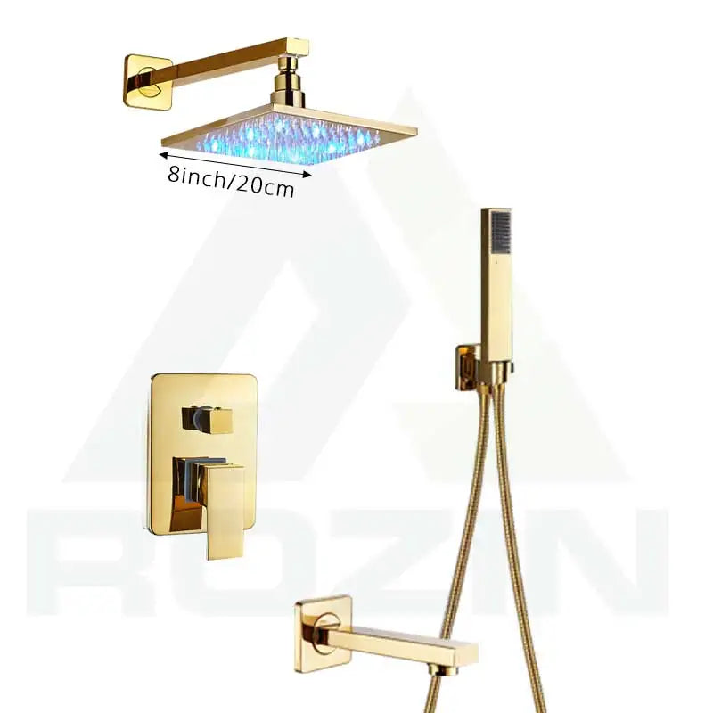 DecorBites™ LED Golden Shower Faucet Set with Single Handle Rainfall Bath Mixer