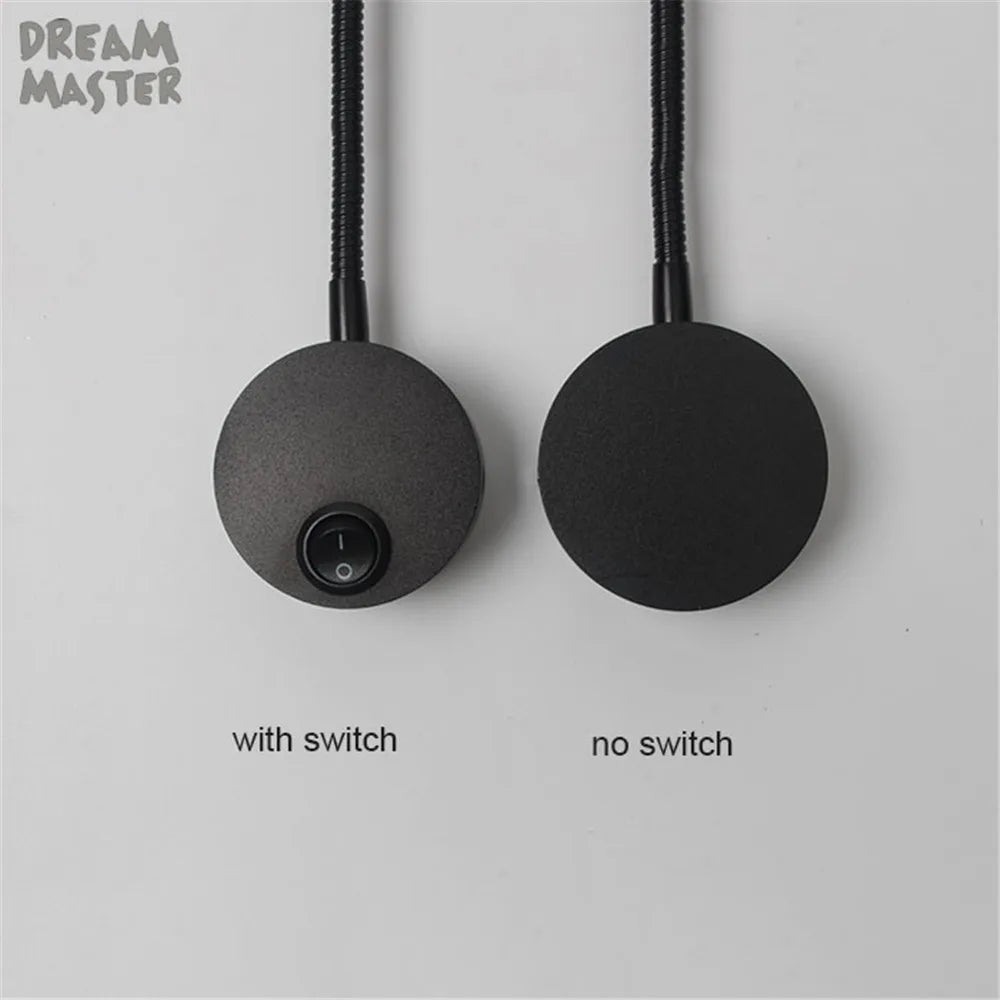 DecorBites™ LED Mirror Light Bedside Lamp | Modern Minimalist Wall Lighting in Black