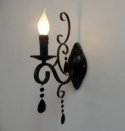 ديكوربايتس™ مصباح حائط شمعي من الحديد المطاوع باللون الأسود