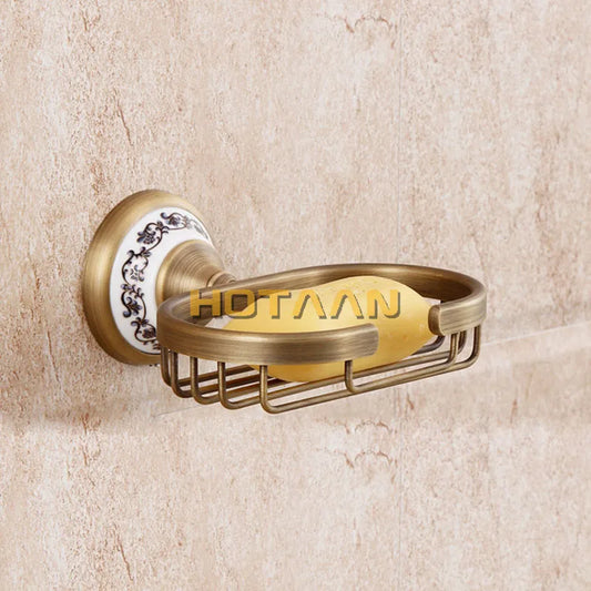 DecorBites™ Antique Brass Soap Holder: Pure Copper Bathroom Soap Basket