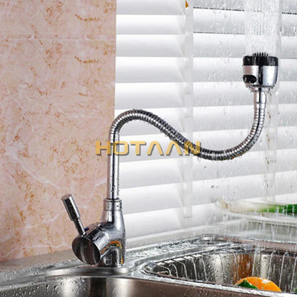 DecorBites™ Brass Kitchen Mixer Faucet Single Hole Hot Cold Water Tap